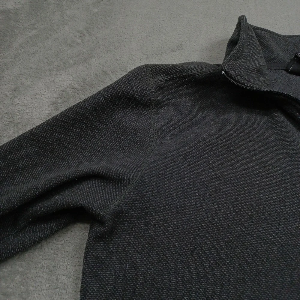 North Face Sweater Mens Large Gray 1/4 ZIp Fleece Pullover Outdoor